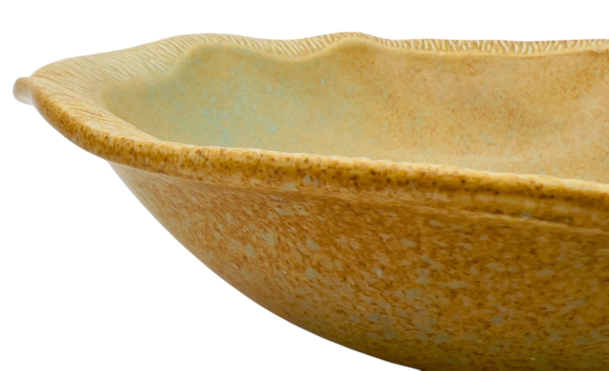 AKDC Ceramic Round Fruit Bowl 29cm*7.5cm, Brown/Turquoise Ripple Edge Design - Al Kabayel Discount CentreAKDC Ceramic Round Fruit Bowl 29cm*7.5cm, Brown/Turquoise Ripple Edge DesignBowlsAKDCAl Kabayel Discount Centre