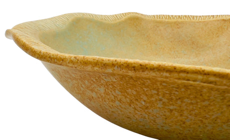 AKDC Ceramic Round Fruit Bowl 29cm*7.5cm, Brown/Turquoise Ripple Edge Design - Al Kabayel Discount CentreAKDC Ceramic Round Fruit Bowl 29cm*7.5cm, Brown/Turquoise Ripple Edge DesignBowlsAKDCAl Kabayel Discount Centre