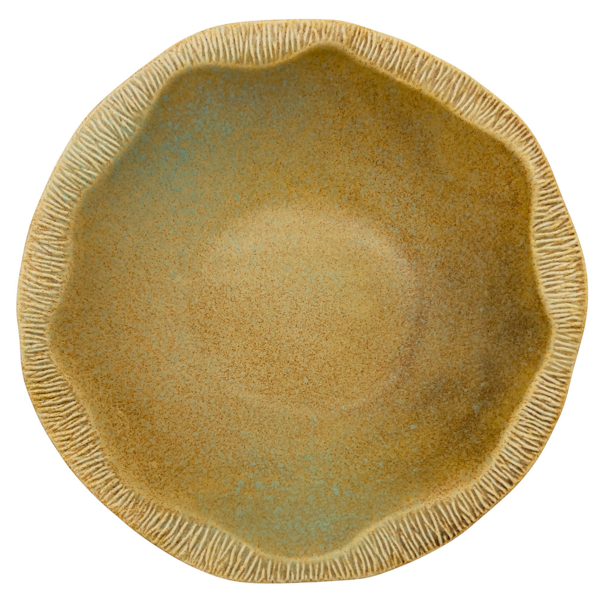 AKDC Ceramic Round Fruit Bowl 29cm*7.5cm, Brown/Turquoise Ripple Edge Design - Al Kabayel Discount CentreAKDC Ceramic Round Fruit Bowl 29cm*7.5cm, Brown/Turquoise Ripple Edge DesignBowlsAKDCAl Kabayel Discount Centre