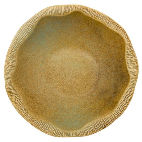 AKDC Ceramic Round Fruit Bowl 29cm*7.5cm, Brown/Turquoise Ripple Edge Design - Al Kabayel Discount CentreAKDC Ceramic Round Fruit Bowl 29cm*7.5cm, Brown/Turquoise Ripple Edge DesignBowlsAKDCAl Kabayel Discount Centre