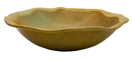 AKDC Ceramic Round Fruit Bowl 29cm*7.5cm, Brown/Turquoise Ripple Edge Design - Al Kabayel Discount CentreAKDC Ceramic Round Fruit Bowl 29cm*7.5cm, Brown/Turquoise Ripple Edge DesignBowlsAKDCAl Kabayel Discount Centre