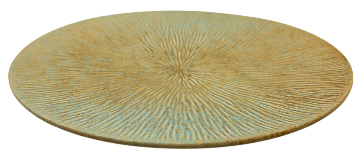 AKDC Ceramic Round Plate 25cm*2cm, Brown/Turquoise Ripple Design - Al Kabayel Discount CentreAKDC Ceramic Round Plate 25cm*2cm, Brown/Turquoise Ripple DesignPlatesAKDCAl Kabayel Discount Centre