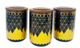 AKDC Ceramic Set of 3 Canister 1 Liter * 3 with a Wooden Lid, Black and Golden Line Design - Al Kabayel Discount CentreAKDC Ceramic Set of 3 Canister 1 Liter * 3 with a Wooden Lid, Black and Golden Line DesignJars & Food SaversAKDCAl Kabayel Discount Centre