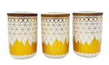 AKDC Ceramic Set of 3 Canister 1 Liter * 3 with Wooden Lid, White and Golden Line Design - Al Kabayel Discount CentreAKDC Ceramic Set of 3 Canister 1 Liter * 3 with Wooden Lid, White and Golden Line DesignJars & Food SaversAKDCAl Kabayel Discount Centre