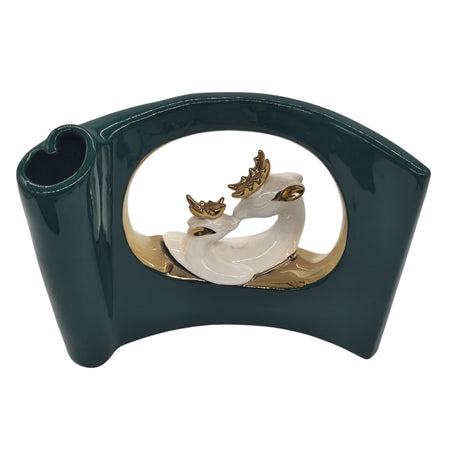 AKDC Ceramic Vase for Entryway Living Room Bedroom Dining Table Centerpiece Office Home Décor - 28cmX20cm - Green&Gold - Al Kabayel Discount CentreAKDC Ceramic Vase for Entryway Living Room Bedroom Dining Table Centerpiece Office Home Décor - 28cmX20cm - Green&GoldHome Décor AccentsAKDCAl Kabayel Discount Centre