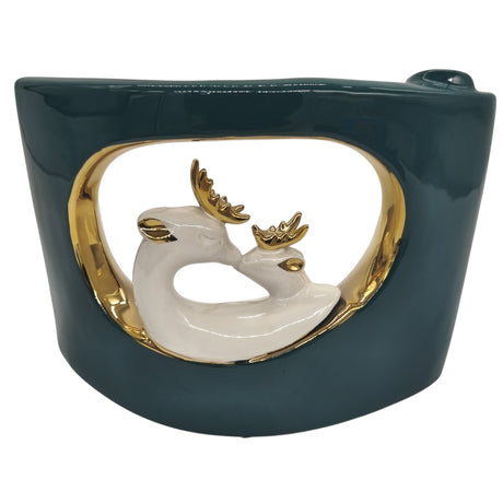 AKDC Ceramic Vase for Entryway Living Room Bedroom Dining Table Centerpiece Office Home Décor - 28cmX20cm - Green&Gold - Al Kabayel Discount CentreAKDC Ceramic Vase for Entryway Living Room Bedroom Dining Table Centerpiece Office Home Décor - 28cmX20cm - Green&GoldHome Décor AccentsAKDCAl Kabayel Discount Centre