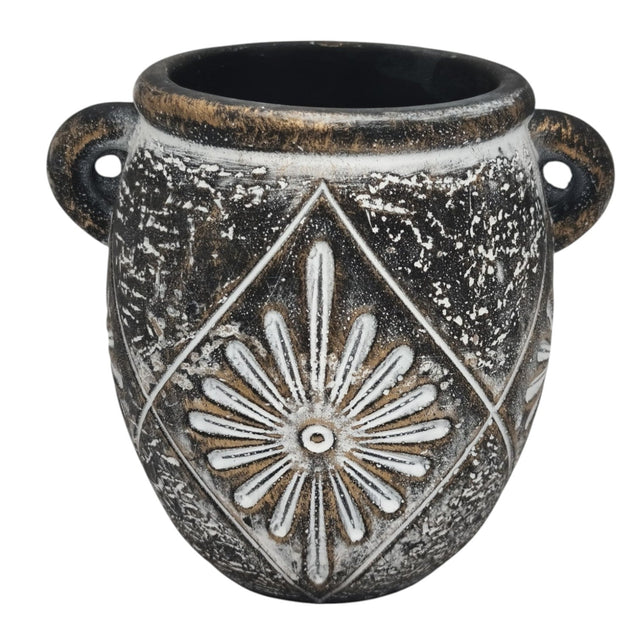 AKDC Ceramic Vase Home Décor Accents Table With Handle - 11cmX9cm - Black - Al Kabayel Discount CentreAKDC Ceramic Vase Home Décor Accents Table With Handle - 11cmX9cm - BlackHome Décor AccentsAKDCAl Kabayel Discount Centre