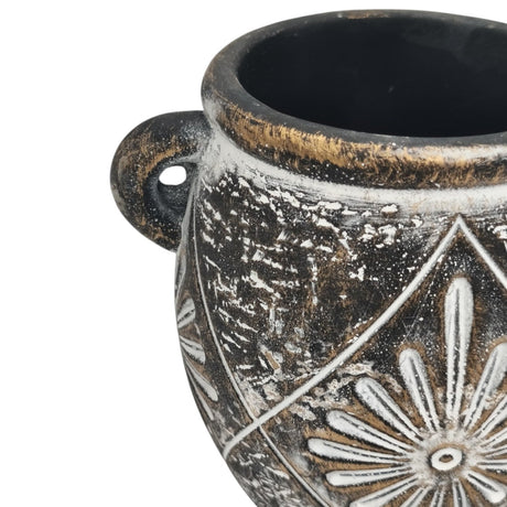 AKDC Ceramic Vase Home Décor Accents Table With Handle - 14cmX10cm - Black - Al Kabayel Discount CentreAKDC Ceramic Vase Home Décor Accents Table With Handle - 14cmX10cm - BlackHome Décor AccentsAKDCAl Kabayel Discount Centre