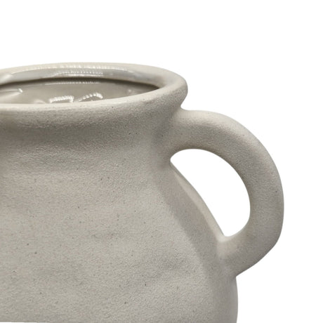 AKDC Ceramic Vase Home Décor Accents Table With Handle - 17cmX10cm - White - Al Kabayel Discount CentreAKDC Ceramic Vase Home Décor Accents Table With Handle - 17cmX10cm - WhiteHome Décor AccentsAKDCAl Kabayel Discount Centre