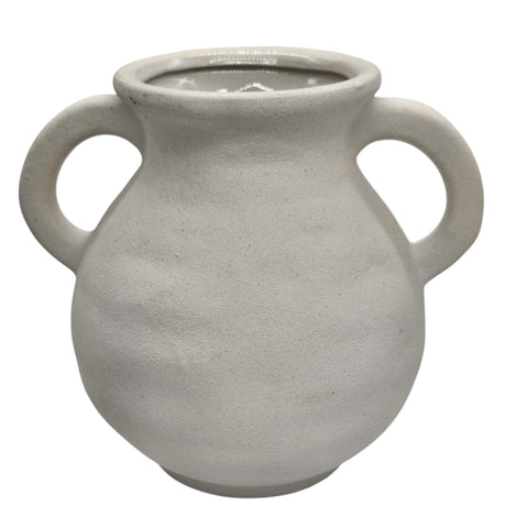 AKDC Ceramic Vase Home Décor Accents Table With Handle - 17cmX10cm - White - Al Kabayel Discount CentreAKDC Ceramic Vase Home Décor Accents Table With Handle - 17cmX10cm - WhiteHome Décor AccentsAKDCAl Kabayel Discount Centre