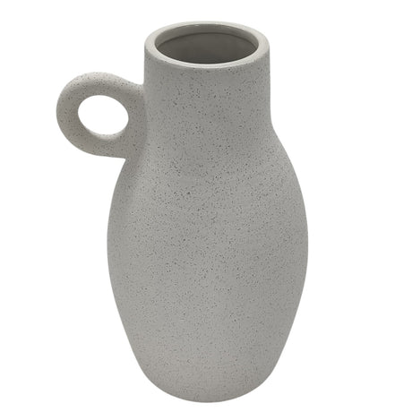 AKDC Ceramic Vase with 1 Handles, Modern Farmhouse Vase for Home Decor Vase, Decorative Pottery Flower Vase, Clay Samll Vase, Centerpieces for Dining Table - 30cmX9cm - White - Al Kabayel Discount CentreAKDC Ceramic Vase with 1 Handles, Modern Farmhouse Vase for Home Decor Vase, Decorative Pottery Flower Vase, Clay Samll Vase, Centerpieces for Dining Table - 30cmX9cm - WhiteHome Décor AccentsAKDCAl Kabayel Discount Centre