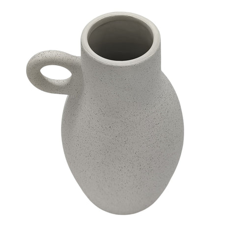 AKDC Ceramic Vase with 1 Handles, Modern Farmhouse Vase for Home Decor Vase, Decorative Pottery Flower Vase, Clay Samll Vase, Centerpieces for Dining Table - 30cmX9cm - White - Al Kabayel Discount CentreAKDC Ceramic Vase with 1 Handles, Modern Farmhouse Vase for Home Decor Vase, Decorative Pottery Flower Vase, Clay Samll Vase, Centerpieces for Dining Table - 30cmX9cm - WhiteHome Décor AccentsAKDCAl Kabayel Discount Centre