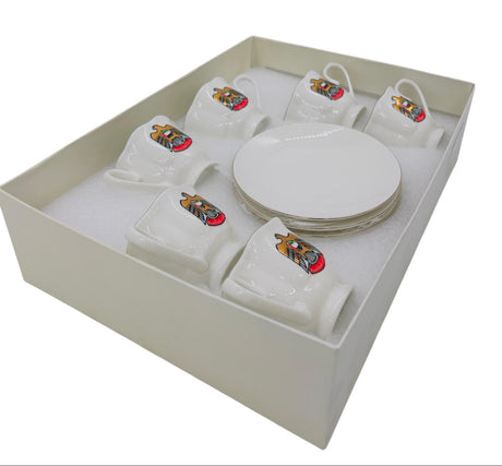 AKDC Ceramic Wave Cup and Saucer Set 100ml with UAE Logo, White - Al Kabayel Discount CentreAKDC Ceramic Wave Cup and Saucer Set 100ml with UAE Logo, WhiteTea SetsAl Kabayel Discount CentreAl Kabayel Discount Centre