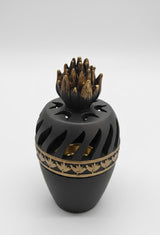 AKDC Chalk Designer Incense Burner – Brown with Gold Detailing – 16 cm Premium Display Burner - Al Kabayel Discount CentreAKDC Chalk Designer Incense Burner – Brown with Gold Detailing – 16 cm Premium Display BurnerIncense BurnerAKDCAl Kabayel Discount Centre