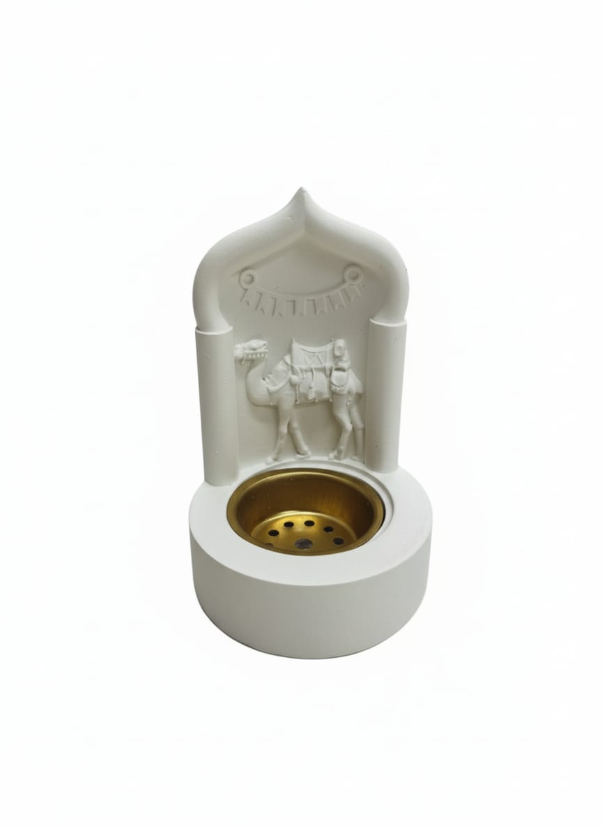 AKDC Chalk Porcelain Incense Burner – Smooth White Design – 12 cm Decorative Fragrance Piece - Al Kabayel Discount CentreAKDC Chalk Porcelain Incense Burner – Smooth White Design – 12 cm Decorative Fragrance PieceIncense BurnerAKDCAl Kabayel Discount Centre