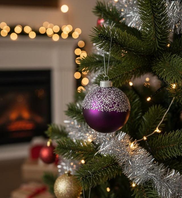 AKDC Christmas 2 - Piece Transparent Hanging Ball Ornament Set – Violet with Silver Finish for Sparkling Tree Décor - Al Kabayel Discount CentreAKDC Christmas 2 - Piece Transparent Hanging Ball Ornament Set – Violet with Silver Finish for Sparkling Tree DécorHome Décor AccentsAKDCAl Kabayel Discount Centre