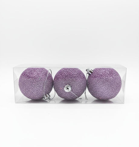 AKDC Christmas 3 - Piece Glitter Hanging Ball Ornament Set – Sparkling Purple Color for Elegant Christmas Décor - Al Kabayel Discount CentreAKDC Christmas 3 - Piece Glitter Hanging Ball Ornament Set – Sparkling Purple Color for Elegant Christmas DécorHome Décor AccentsAKDCAl Kabayel Discount Centre