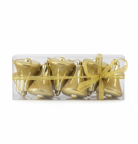 AKDC Christmas 6 - Piece Hanging Bell Ornament Set – Golden Color Bells for Tree, Door, and Holiday Decorations - Al Kabayel Discount CentreAKDC Christmas 6 - Piece Hanging Bell Ornament Set – Golden Color Bells for Tree, Door, and Holiday DecorationsHome Décor AccentsAKDCAl Kabayel Discount Centre