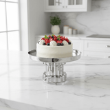 AKDC Classic Footed Stainless Steel Cake Stand – Elegant Dessert Display for Home & Events – 20 × 13 cm - Al Kabayel Discount CentreAKDC Classic Footed Stainless Steel Cake Stand – Elegant Dessert Display for Home & Events – 20 × 13 cmServing TraysAKDCAl Kabayel Discount Centre