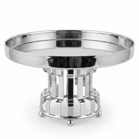 AKDC Classic Footed Stainless Steel Cake Stand – Elegant Dessert Display for Home & Events – 20 × 13 cm - Al Kabayel Discount CentreAKDC Classic Footed Stainless Steel Cake Stand – Elegant Dessert Display for Home & Events – 20 × 13 cmServing TraysAKDCAl Kabayel Discount Centre