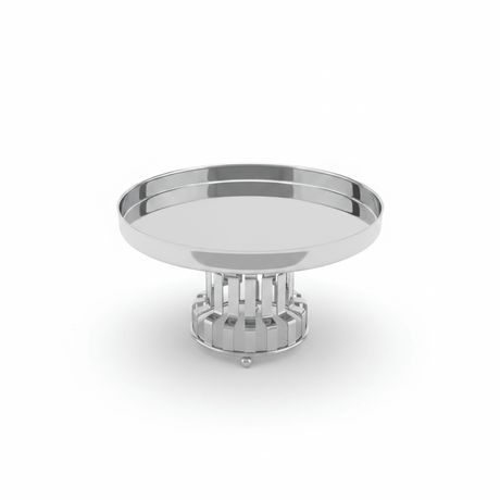 AKDC Classic Footed Stainless Steel Cake Stand – Elegant Dessert Display for Home & Events – 20 × 13 cm - Al Kabayel Discount CentreAKDC Classic Footed Stainless Steel Cake Stand – Elegant Dessert Display for Home & Events – 20 × 13 cmServing TraysAKDCAl Kabayel Discount Centre