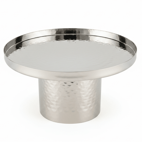 AKDC Classic Footed Stainless Steel Cake Stand – Elegant Dessert Display for Home & Events – 26 × 16 cm - Al Kabayel Discount CentreAKDC Classic Footed Stainless Steel Cake Stand – Elegant Dessert Display for Home & Events – 26 × 16 cmWarmersAKDCAl Kabayel Discount Centre