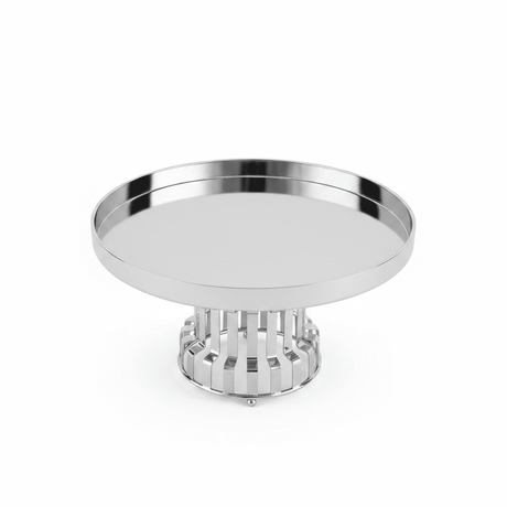 AKDC Classic Footed Stainless Steel Cake Stand – Premium Elevated Cake & Pastry Display – 26 × 16 cm - Al Kabayel Discount CentreAKDC Classic Footed Stainless Steel Cake Stand – Premium Elevated Cake & Pastry Display – 26 × 16 cmServing TraysAKDCAl Kabayel Discount Centre