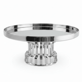 AKDC Classic Footed Stainless Steel Cake Stand – Premium Elevated Cake & Pastry Display – 26 × 16 cm - Al Kabayel Discount CentreAKDC Classic Footed Stainless Steel Cake Stand – Premium Elevated Cake & Pastry Display – 26 × 16 cmServing TraysAKDCAl Kabayel Discount Centre