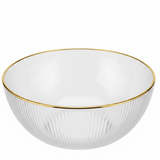 AKDC Classic Glass Bowl with Gold Rim – Stylish Serving Bowl with Elegant Gold Finish for Table Use 16 cm - Al Kabayel Discount CentreAKDC Classic Glass Bowl with Gold Rim – Stylish Serving Bowl with Elegant Gold Finish for Table Use 16 cmBowlsAKDCAl Kabayel Discount Centre