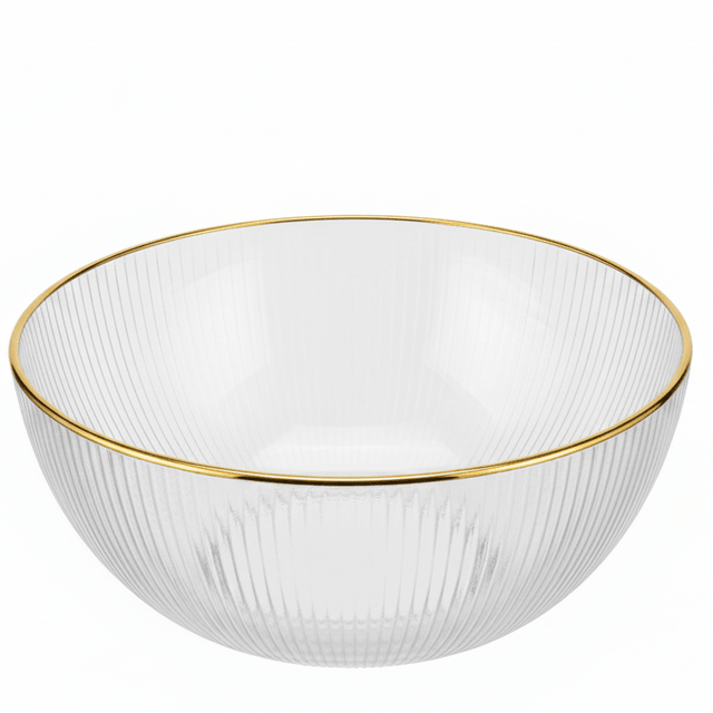 AKDC Classic Glass Bowl with Gold Rim – Stylish Serving Bowl with Elegant Gold Finish for Table Use 16 cm - Al Kabayel Discount CentreAKDC Classic Glass Bowl with Gold Rim – Stylish Serving Bowl with Elegant Gold Finish for Table Use 16 cmBowlsAKDCAl Kabayel Discount Centre