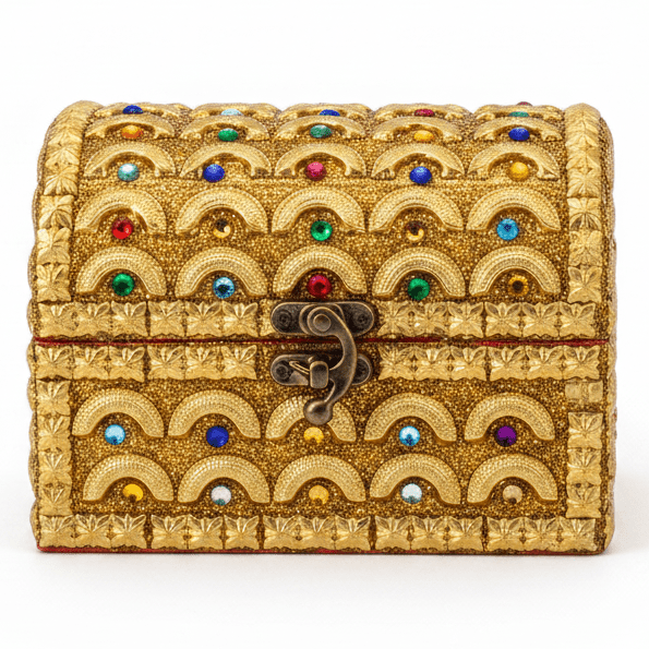 AKDC Classic Golden Wooden Jewellery Chest with Vintage Brass - Tone Latch Closure, Storage Box (6 inch) - Al Kabayel Discount CentreAKDC Classic Golden Wooden Jewellery Chest with Vintage Brass - Tone Latch Closure, Storage Box (6 inch)Organizers & AccessoriesAKDCAl Kabayel Discount Centre