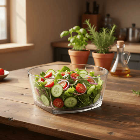 AKDC Classic Round Clear Acrylic Salad Bowl for Everyday Dining, Parties and Serving – Spacious and Durable 25 × 12 cm - Al Kabayel Discount CentreAKDC Classic Round Clear Acrylic Salad Bowl for Everyday Dining, Parties and Serving – Spacious and Durable 25 × 12 cmBowlsAKDCAl Kabayel Discount Centre