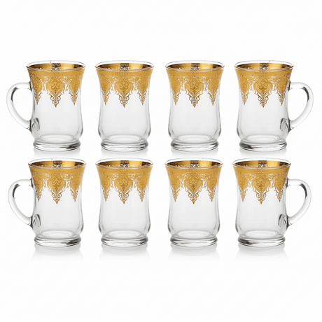 AKDC Classic Tea Glass Set of Six Pieces with Gold Accent Design 100 ml - Al Kabayel Discount CentreAKDC Classic Tea Glass Set of Six Pieces with Gold Accent Design 100 mlTumblersAKDCAl Kabayel Discount Centre