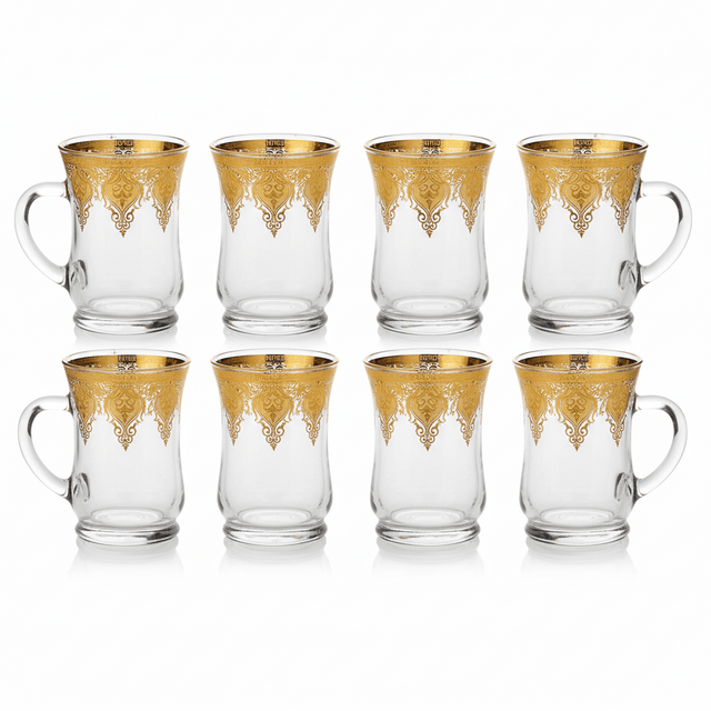 AKDC Classic Tea Glass Set of Six Pieces with Gold Accent Design 100 ml - Al Kabayel Discount CentreAKDC Classic Tea Glass Set of Six Pieces with Gold Accent Design 100 mlTumblersAKDCAl Kabayel Discount Centre