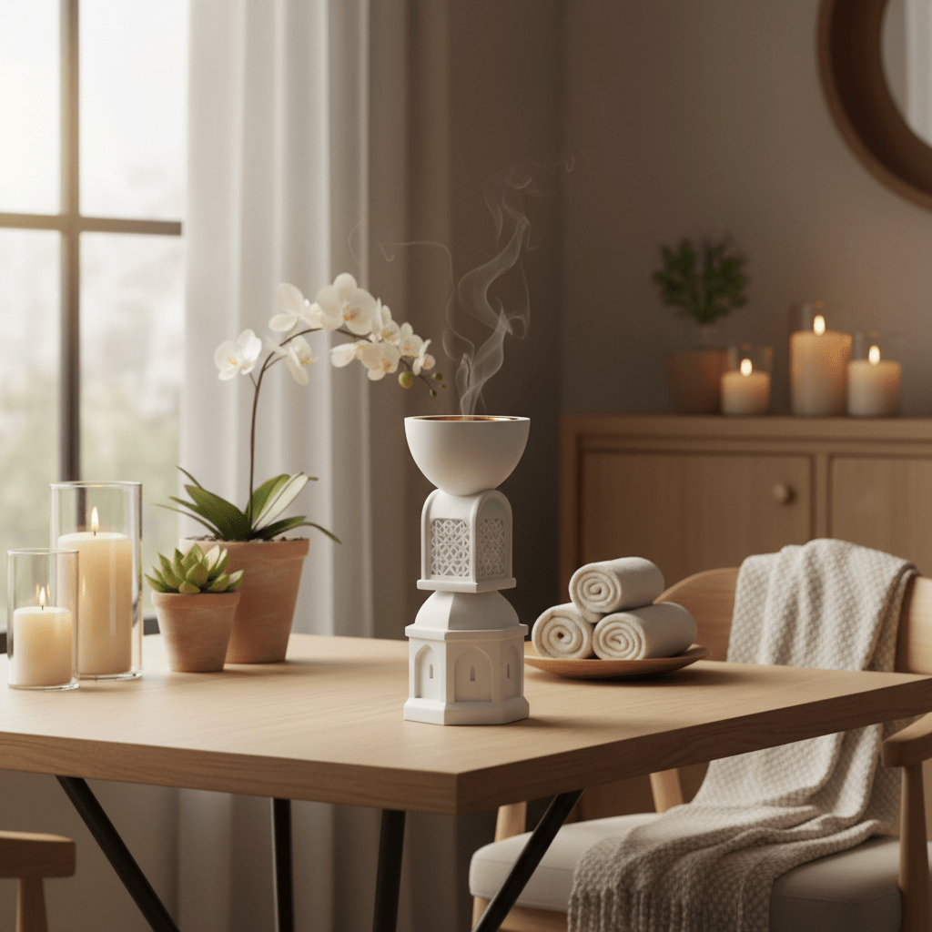 AKDC Classic White Ceramic Incense Burner – Timeless Decorative Piece for Home, Meditation, or Aromatherapy – 22 cm - Al Kabayel Discount CentreAKDC Classic White Ceramic Incense Burner – Timeless Decorative Piece for Home, Meditation, or Aromatherapy – 22 cmCeramic Incense BurnerAKDCAl Kabayel Discount Centre