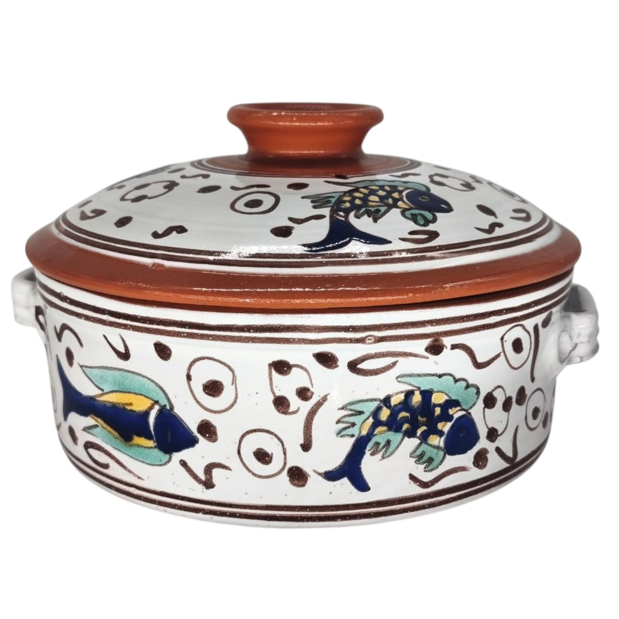 AKDC Clay Casserole With Lid Handle Hand Painted - 25CM - Al Kabayel Discount CentreAKDC Clay Casserole With Lid Handle Hand Painted - 25CMCasserolesAKDCAl Kabayel Discount Centre