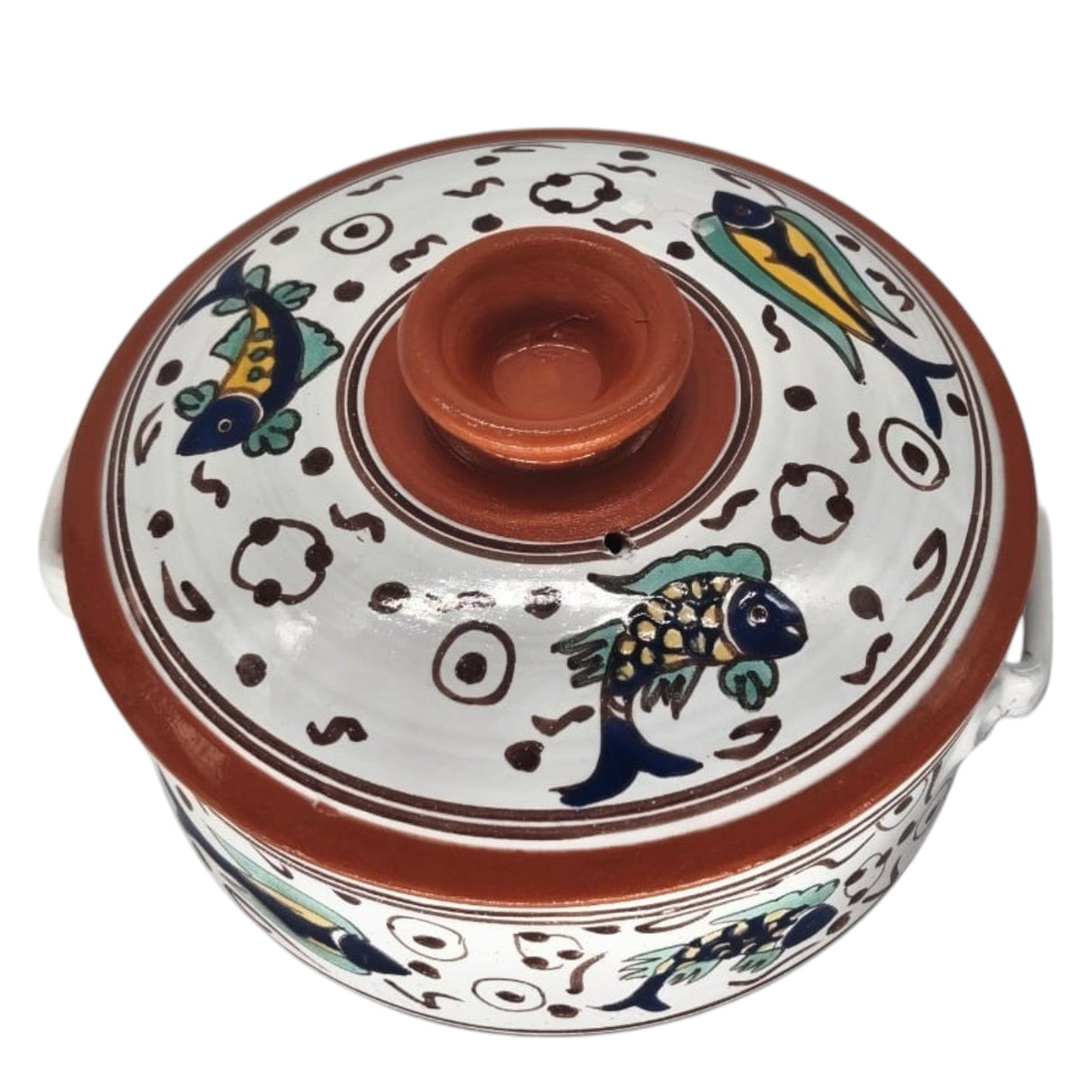 AKDC Clay Casserole With Lid Handle Hand Painted - 25CM - Al Kabayel Discount CentreAKDC Clay Casserole With Lid Handle Hand Painted - 25CMCasserolesAKDCAl Kabayel Discount Centre