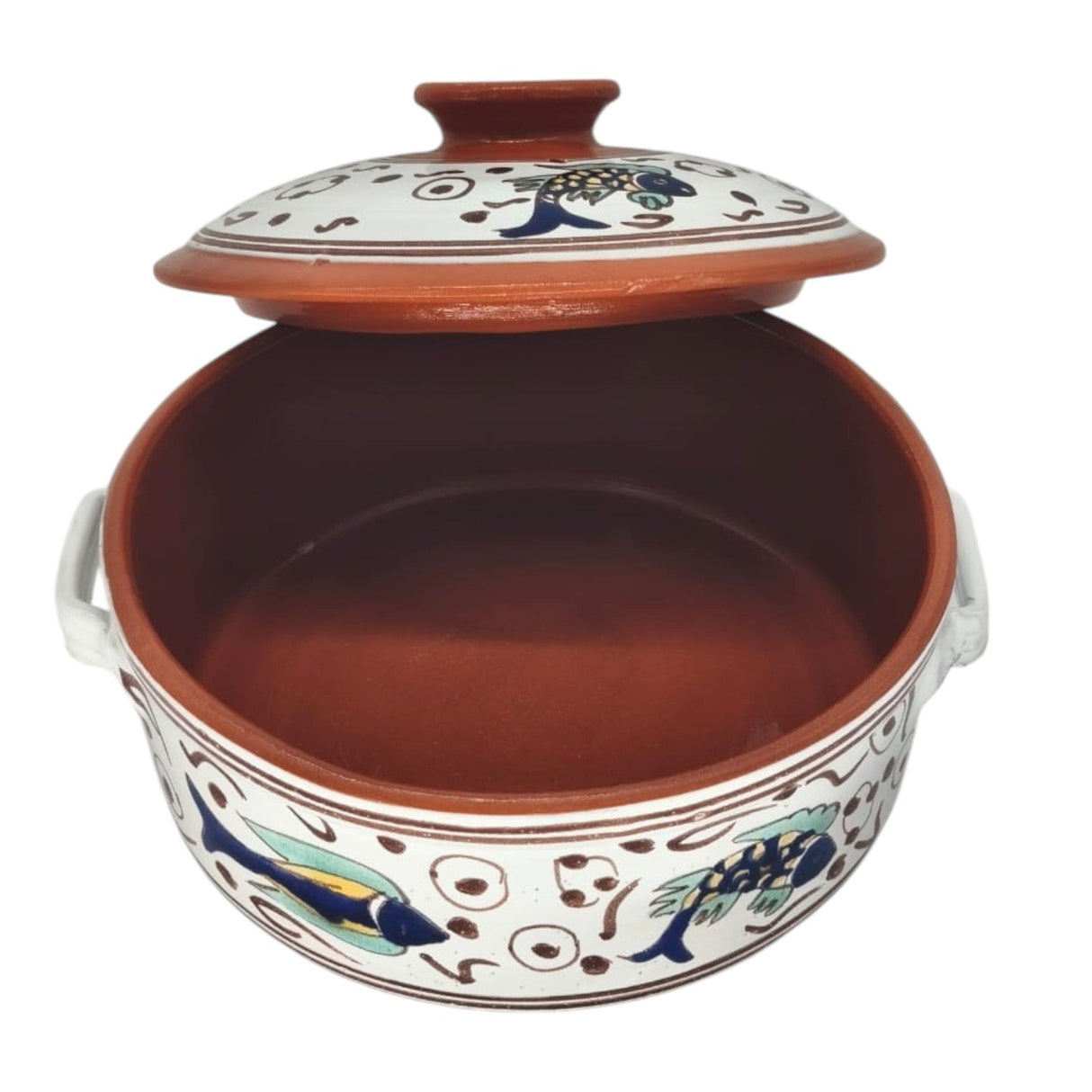 AKDC Clay Casserole With Lid Handle Hand Painted - 25CM - Al Kabayel Discount CentreAKDC Clay Casserole With Lid Handle Hand Painted - 25CMCasserolesAKDCAl Kabayel Discount Centre