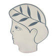 AKDC Clay Flower Vase 15cm*5cm*19cm, Artistic Face - Shaped Planter with Leaf Design, White and Blue - Al Kabayel Discount CentreAKDC Clay Flower Vase 15cm*5cm*19cm, Artistic Face - Shaped Planter with Leaf Design, White and BlueFlower/Plant PotsAKDCAl Kabayel Discount Centre