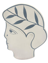 AKDC Clay Flower Vase 15cm*5cm*19cm, Artistic Face - Shaped Planter with Leaf Design, White and Blue - Al Kabayel Discount CentreAKDC Clay Flower Vase 15cm*5cm*19cm, Artistic Face - Shaped Planter with Leaf Design, White and BlueFlower/Plant PotsAKDCAl Kabayel Discount Centre