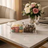 AKDC Clear Acrylic 2 Section Candy Storage Box with Lid Transparent Organizer for Sweets and Snacks 25x13x6 cm - Al Kabayel Discount CentreAKDC Clear Acrylic 2 Section Candy Storage Box with Lid Transparent Organizer for Sweets and Snacks 25x13x6 cmServing TraysAKDCAl Kabayel Discount Centre