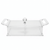 AKDC Clear Acrylic 2 Section Candy Storage Box with Lid Transparent Organizer for Sweets and Snacks 25x13x6 cm - Al Kabayel Discount CentreAKDC Clear Acrylic 2 Section Candy Storage Box with Lid Transparent Organizer for Sweets and Snacks 25x13x6 cmServing TraysAKDCAl Kabayel Discount Centre