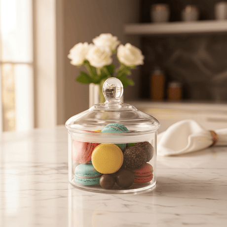 AKDC Clear Acrylic Candy Jar with Lid Transparent Serving and Storage Container 14 × 12 cm - Al Kabayel Discount CentreAKDC Clear Acrylic Candy Jar with Lid Transparent Serving and Storage Container 14 × 12 cmJars & Food SaversAKDCAl Kabayel Discount Centre