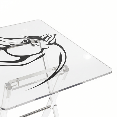 AKDC Clear Acrylic Coffee Table Set Featuring Black Horse Artwork Print Elegant Foldable 4 - Piece Design 50x40x47 cm - Al Kabayel Discount CentreAKDC Clear Acrylic Coffee Table Set Featuring Black Horse Artwork Print Elegant Foldable 4 - Piece Design 50x40x47 cmOrganizers & AccessoriesAKDCAl Kabayel Discount Centre