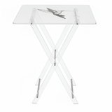 AKDC Clear Acrylic Coffee Table Set with Bird Print Design Modern Decorative Foldable 4 - Piece Furniture 50x40x47 cm - Al Kabayel Discount CentreAKDC Clear Acrylic Coffee Table Set with Bird Print Design Modern Decorative Foldable 4 - Piece Furniture 50x40x47 cmOrganizers & AccessoriesAKDCAl Kabayel Discount Centre