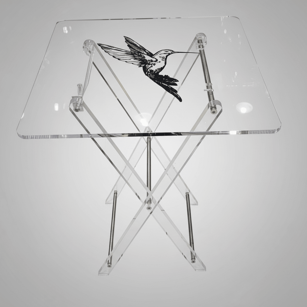 AKDC Clear Acrylic Coffee Table Set with Bird Print Design Modern Decorative Foldable 4 - Piece Furniture 50x40x47 cm - Al Kabayel Discount CentreAKDC Clear Acrylic Coffee Table Set with Bird Print Design Modern Decorative Foldable 4 - Piece Furniture 50x40x47 cmOrganizers & AccessoriesAKDCAl Kabayel Discount Centre