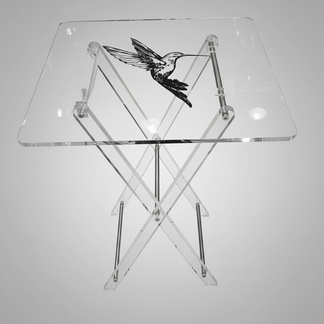 AKDC Clear Acrylic Coffee Table Set with Bird Print Design Modern Decorative Foldable 4 - Piece Furniture 50x40x47 cm - Al Kabayel Discount CentreAKDC Clear Acrylic Coffee Table Set with Bird Print Design Modern Decorative Foldable 4 - Piece Furniture 50x40x47 cmOrganizers & AccessoriesAKDCAl Kabayel Discount Centre