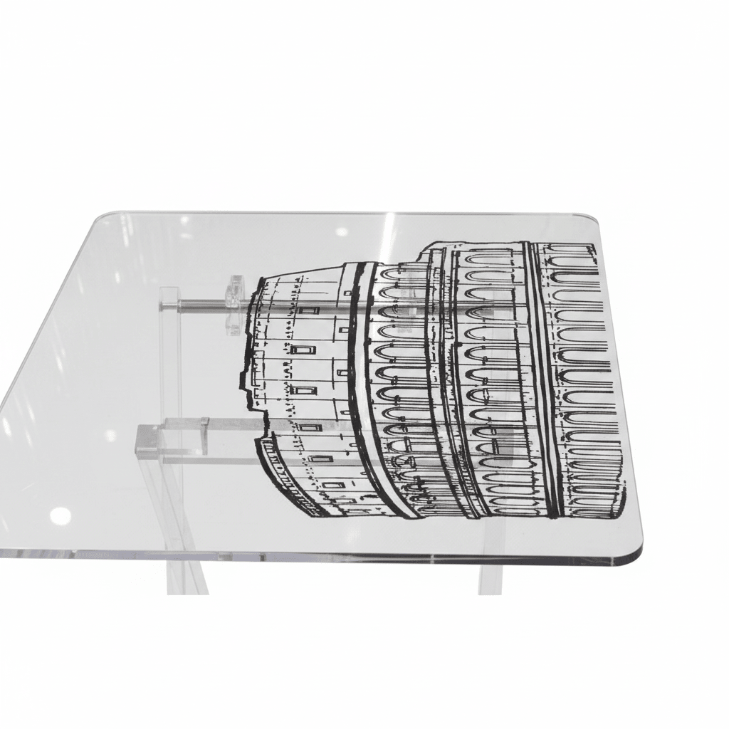 AKDC Clear Acrylic Foldable Coffee Table Set with Roman Colosseum Inspired Print Artistic Modern Furniture 50x40x47 cm - Al Kabayel Discount CentreAKDC Clear Acrylic Foldable Coffee Table Set with Roman Colosseum Inspired Print Artistic Modern Furniture 50x40x47 cmOrganizers & AccessoriesAKDCAl Kabayel Discount Centre