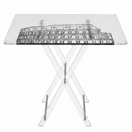 AKDC Clear Acrylic Foldable Coffee Table Set with Roman Colosseum Inspired Print Artistic Modern Furniture 50x40x47 cm - Al Kabayel Discount CentreAKDC Clear Acrylic Foldable Coffee Table Set with Roman Colosseum Inspired Print Artistic Modern Furniture 50x40x47 cmOrganizers & AccessoriesAKDCAl Kabayel Discount Centre