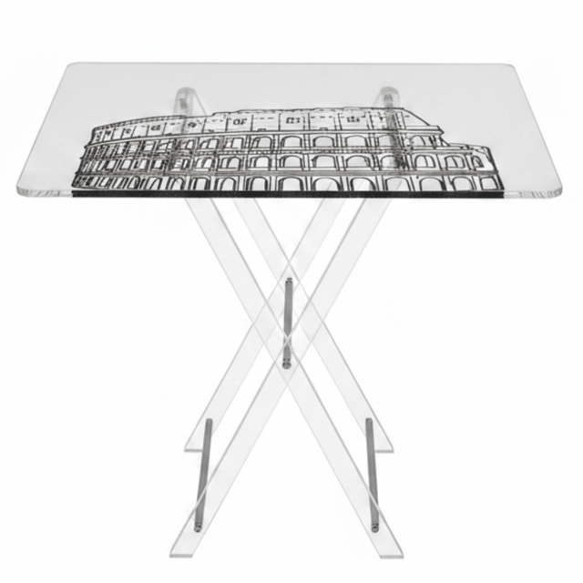 AKDC Clear Acrylic Foldable Coffee Table Set with Roman Colosseum Inspired Print Artistic Modern Furniture 50x40x47 cm - Al Kabayel Discount CentreAKDC Clear Acrylic Foldable Coffee Table Set with Roman Colosseum Inspired Print Artistic Modern Furniture 50x40x47 cmOrganizers & AccessoriesAKDCAl Kabayel Discount Centre